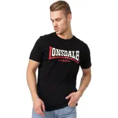 Lonsdale T-Shirt 'Two Tone' beige clair / rouge cerise / noir