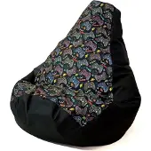 Go Gift Sac Sako pouf Poire imprimé noir-joueur XL 130 x 90 cm