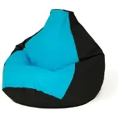 Go Gift Sako pouffe sac poire noir et bleu xl 130 x 90 cm