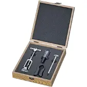 Cilio Set à vin LOMBARDIA 4pcs (Anneau de goutte, Thermomètre à vin, Verseur de vin)