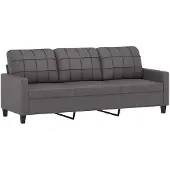 vidaXL Canapé à 3 places Gris 180 cm Similicuir