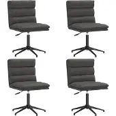vidaXL Chaise de salle à manger 4 pcs. noir similicuir