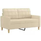 vidaXL Canapé 2 places crème 120 cm Tissu