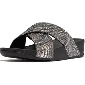 Original Brands FITFLOP FitFlop Lulu Cross Slide - Glitterball ARGENT 36
