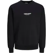 Jack & Jones Sweat-shirt 'JWHVESTERBRO' noir / blanc