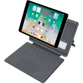Deqster Clavier durci intelligent (Apple iPad 2019 (7e génération), Apple iPad 2020 (8e génération), Apple iPad 2021 (9e génération)), Clavier pour tablette, Gris