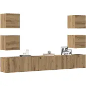 vidaXL Armoires murales TV 6 pcs. Chêne Artisan Matériaux dérivés du bois