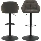 Ebuy24 Brooke tabouret de bar bouclé gris.
