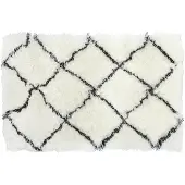 Home Decor Polyester Diamonds Carpet 120x180x5 Cm Blanc