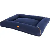 Kerbl Hundekuschelbett Jerome dunkelblau/cognac LxBxH 90x70x12cm waschbar 80454