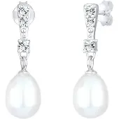 Elli Boucles d'oreilles argent / blanc perle