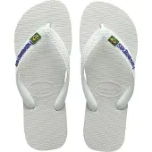 Havaianas Tongs Logo Brésil Homme - Blanc, Blanc