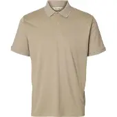 Selected Fave Button Short Sleeve Polo Beige M Homme
