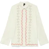 Vero Moda Chemisier 'VMDICTHE' beige foncé / rouge / blanc