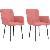 vidaXL Chaise de salle à manger 2 pcs. Velours rose