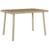vidaXL Table basse de jardin rectangulaire beige 80x40x37 cm Poly rotin