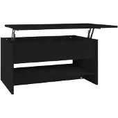 vidaXL Table basse noire 80x50x40 cm bois composite