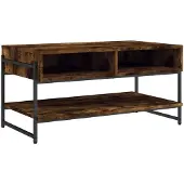vidaXL Table basse chêne fumé 90x50x45 cm bois composite