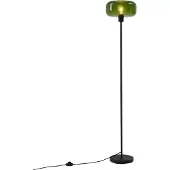 QAZQA Lampadaire rétro noir avec verre vert - Bizle