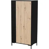 Cama MERCI armoire 90x55x184 noir/chêne artisanal