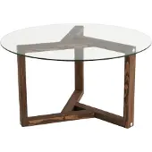 Skye Decor , Miro - Walnut, tables basses, noyer, verre, 75 x 40 x 75 cm