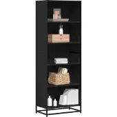 vidaXL Bibliothèque noir 60x35x170,5 cm bois d'ingénierie