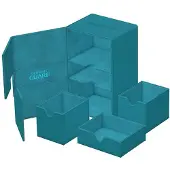 Ultimate Guard Twin Flip'n'Tray 160+ XenoSkin Monocolor Bleu Pétrole