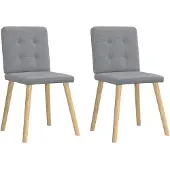 vidaXL Chaise de salle à manger 2 pcs. Tissu gris clair