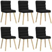 vidaXL Chaise de salle à manger 6 pcs. tissu noir