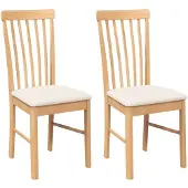 vidaXL Chaises de salle à manger avec coussins 2 pcs. Bois massif d'hévéa