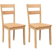 vidaXL Chaises de salle à manger 2 pcs. Nature bois massif hévéa