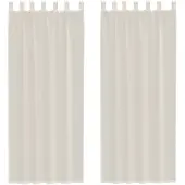 vidaXL Voile Rideaux avec patte 2 pcs. Crème