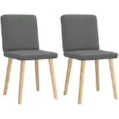vidaXL Chaise de salle à manger 2 pcs. Tissu gris foncé