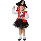 MOM Caribbean Pirate Costume Rouge 3-4 Years Enfants