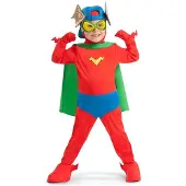 MOM Kid Fury Mask Cap Fakers Costume Rouge 6-7 Years Enfants