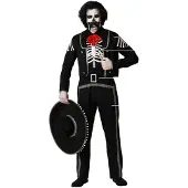 Atosa Mexican Skeleton Costume Noir 2XL Enfants