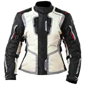 MUGENRACE Diane blouson textile moto étanche pour femme, noir/beige, L
