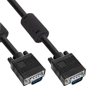 InLine 17719B 2 m VGA (câble VGA – Cables VGA (2 m, VGA (D-Sub), VGA (D-Sub), Or, Noir, mâle/mâle)