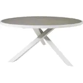 Ebuy24 Parma Table de salle à manger Ø140cm, blanc, gris.