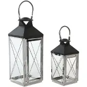 DKD Home Decor Street lamp Crystal Black Steel 18 x 18 x 43 cm Modern Chromed
