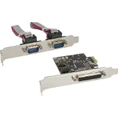 InLine Carte d'interface 1x 25 pôles parallèle + 2x 9 pôles série PCIe PCI-Express Moschip MCS9901CV-CC