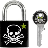 Masterlock Cadenas 30mm Acier Imprimé Tete de Mort