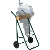 Relaxdays Support pour moteur hors-bord , rangement et transport, pour moteurs hors-bord à arbre long jusqu'à 100 kg, support en acier, vert foncé