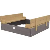Axi Bac À Sable Enfant Gris Bac À Sable Pour Enfants En Bois Fsc Avec Couvercle & Banc 100 X 95 Cm - Axi Ella