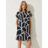 Happiness İstanbul Robe noir / blanc cassé