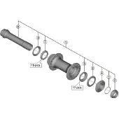 Shimano Hb-mt400-b Hub Axle Argenté
