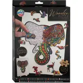 Creative Craft Group Puzzle en bois éléphant coloré 132 pièces FSC (132 pièces)