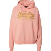 Superdry Vl Rhinestone Relaxed Hoodie Rose M Femme