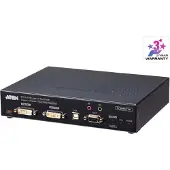 Aten KE6940AIT DVI-I Dual Display KVM over IP Transmitter with Internet Access, Commutateur KVM, Noir