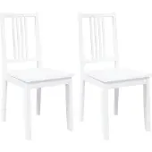 vidaXL Chaises de salle à manger 2 pcs. Blanc Bois massif Hévéa